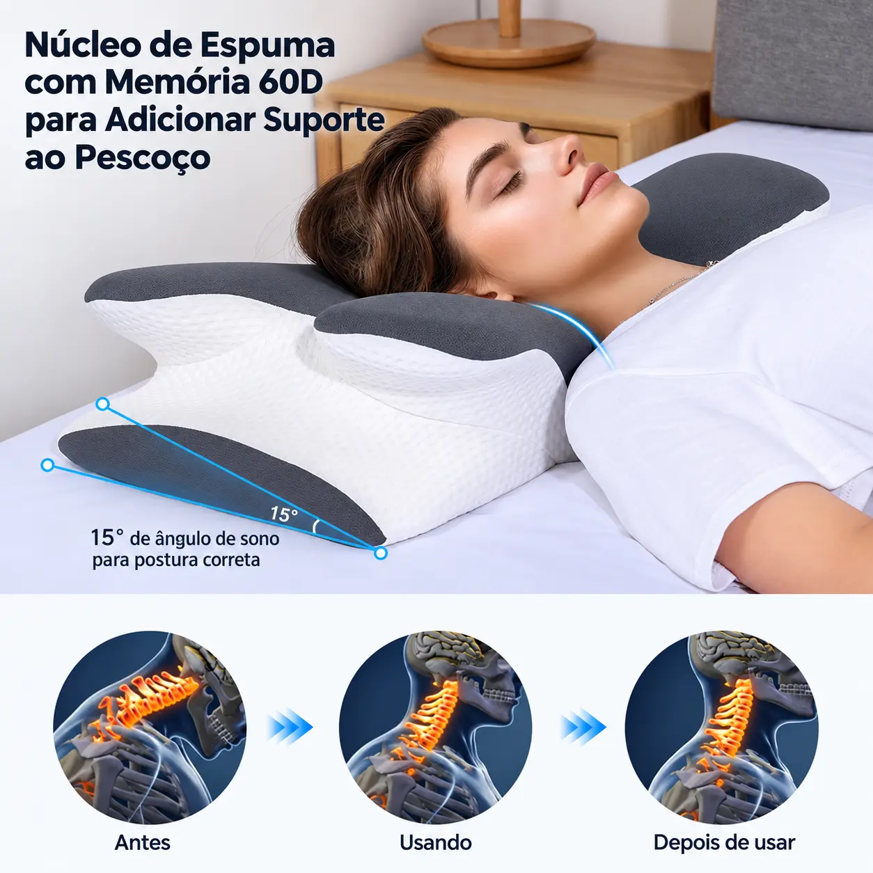 Apoio cervical e alinhamento do pescoço
